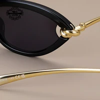 Marques de luxe à la mode femmes oeil de chat écaille de tortue lunettes de soleil UV400 lunettes ovales pour femme créateur de mode lunettes classiques 6