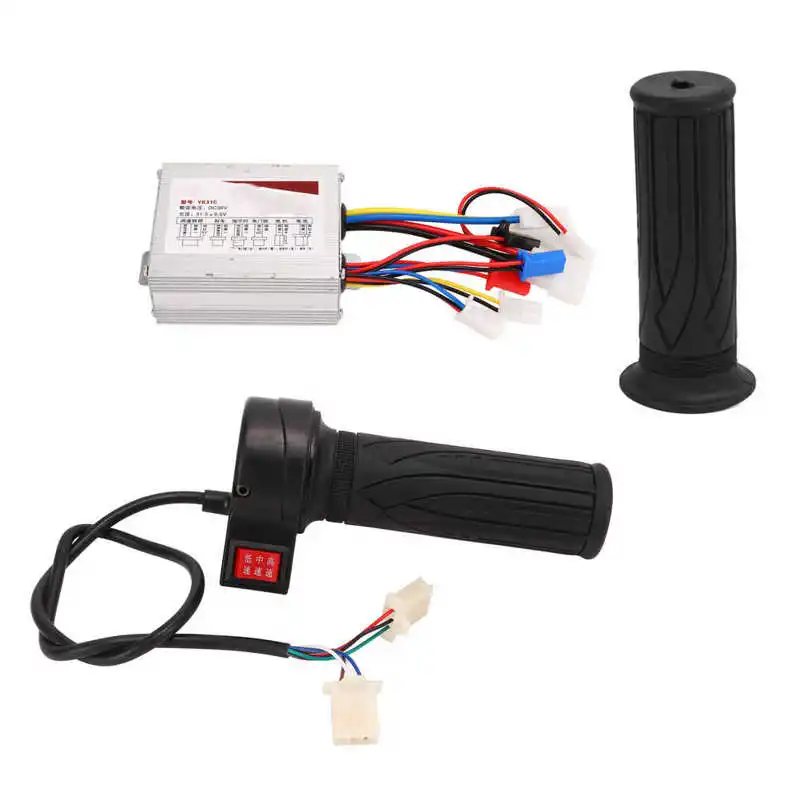 Contrôleur de moteur de vélo électrique 12V/24V/36V 500W brossé et 3 poignées d'accélérateur pour vélos et Tricycles électriques