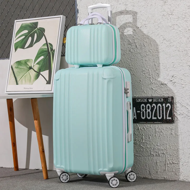 thumbnail image 1 of Nuevas niñas lindo equipaje rodante rosa maleta con ruedas para mujer ruedas giratorias estudiante encantadora maleta escolar caja de contraseña llevar, 1 of 4