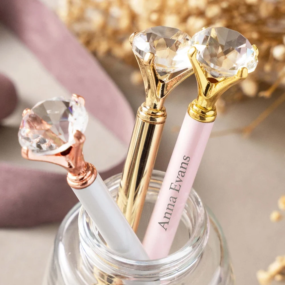 Personalized Diamond Pen With Bag/Box Bridesmaid Proposal Wedding