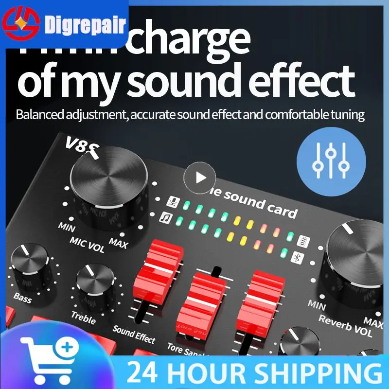 범용 웹캐스트 라이브 사운드 카드, 외부 USB V8s 휴대폰 마이크, 오디오 믹서, 클리어 사운드 카드