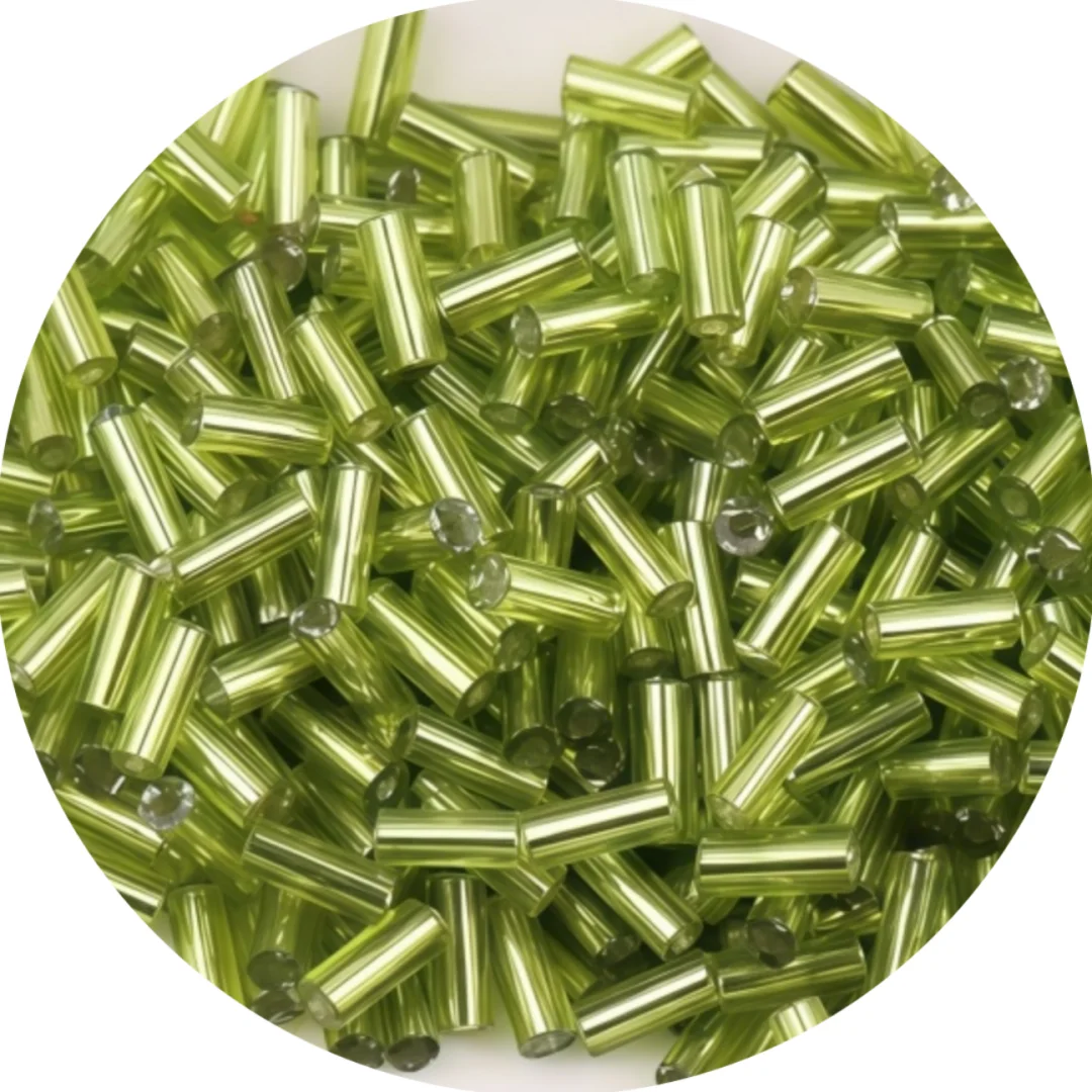 Premium Silver Core Glass Tube Beads for DIY Embroidery and Crafts
