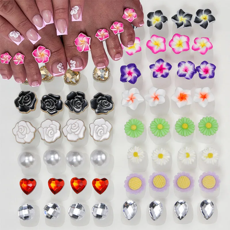 14 Colour Daisy Silicone Toe Separator Foot Finger Divider Form Manicure Pedicure Care Nail Art Tool Holder Accessory 8PCS
