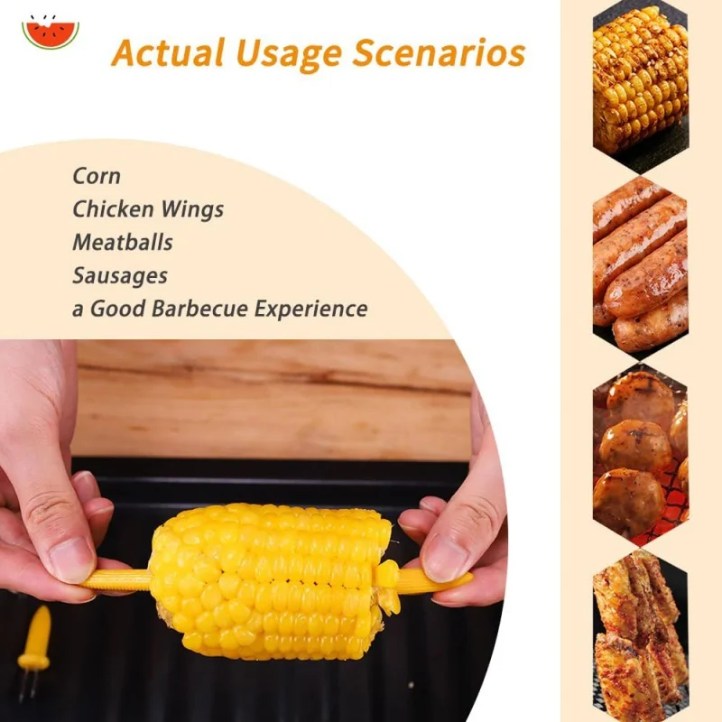 Corn on the cob rack, corn on the cob skewers, corn for barbecue, durable heat resistant and non-slip racks,