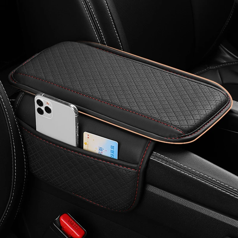 Premium Car Arm Rest Cushion with Storage Pocket - Scratch-Resistant Console Protector