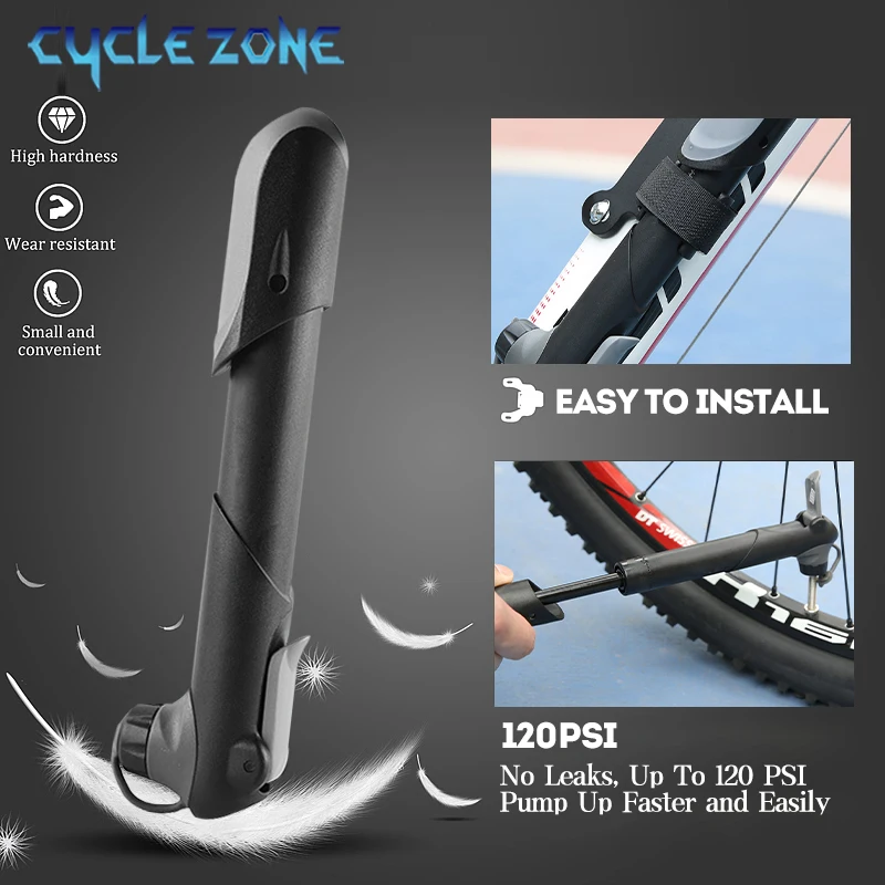 Bicycle Pump Portable Bicycle Pump Mini Hand Pump Bike Tire Fill Inflator Air Injector with Pressure Gauge MTB Road Cycling Accessories Tools