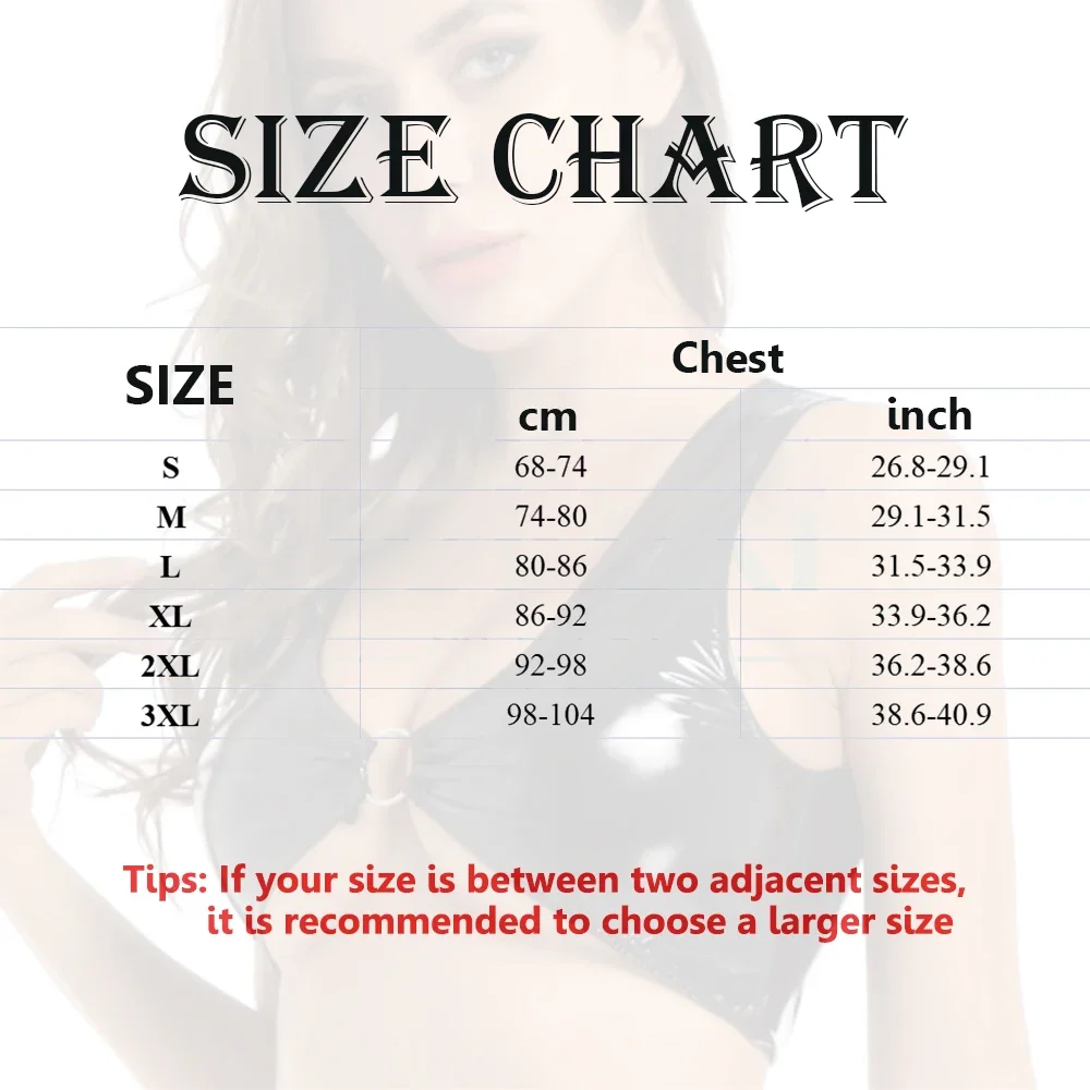 Women Sexy Wet Look Glossy Leather Bras Metal Ring Deep U Bra for Sex Erotic Hot Porn Half Cup Bralette Tops Bodycon Shiny Vest
