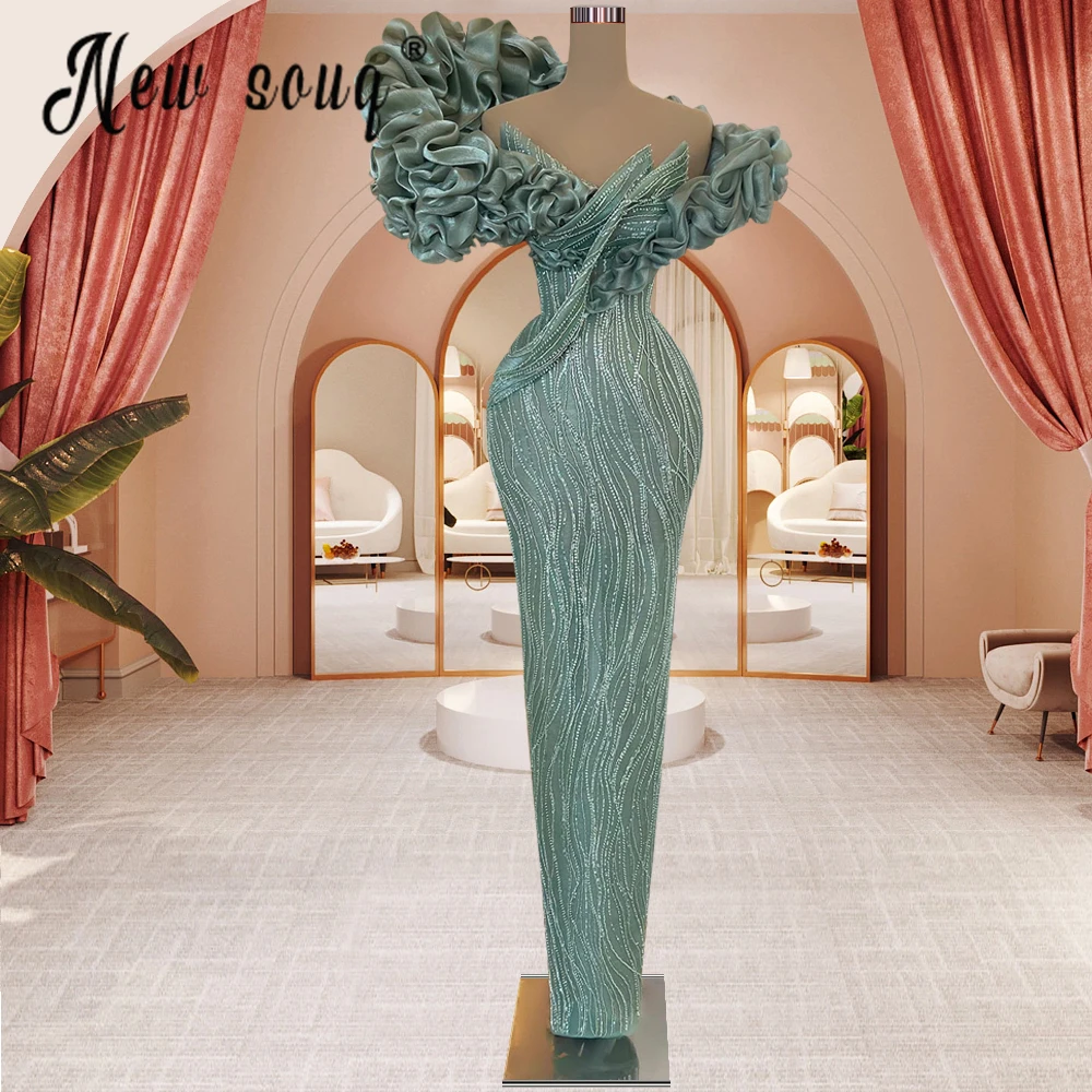 

Женское вечернее платье-Русалка Aso Ebi, платье с оборками и воротником-стойкой для выпускного вечера, для свадебной вечеринки, для особых случаев