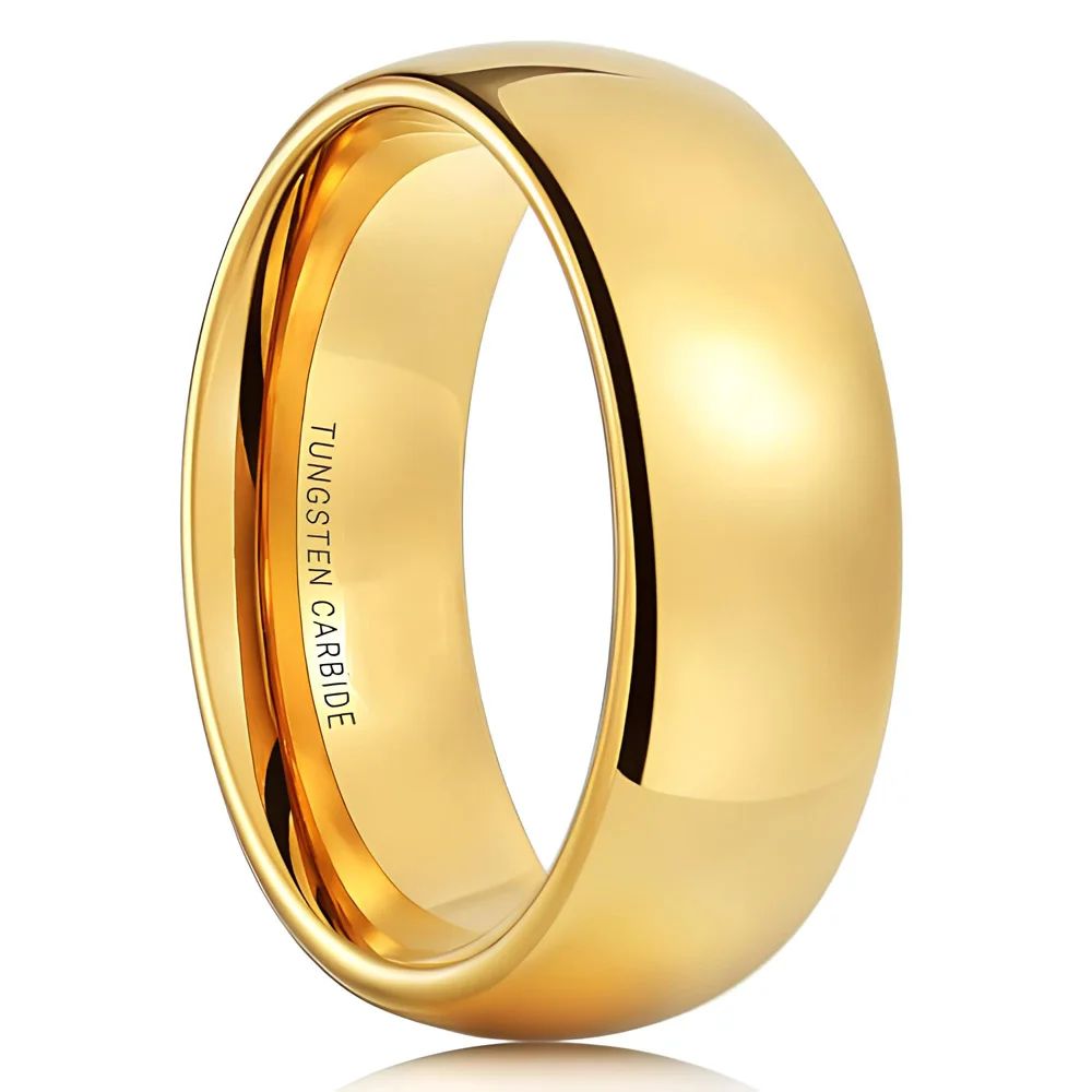 Elegant Tungsten Carbide Wedding Bands with Classic Comfort Fit Dome Design