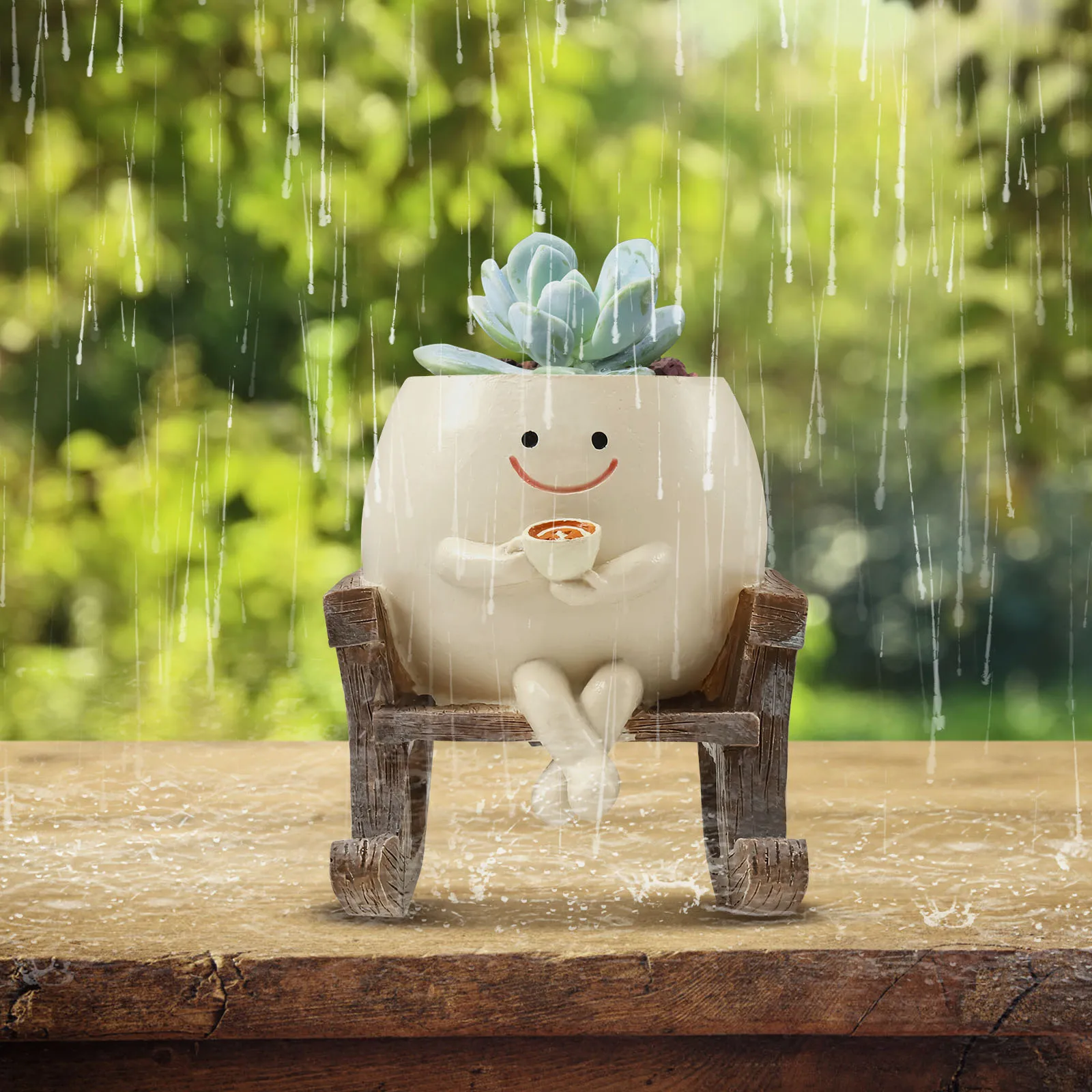 Creative Succulent Pot Flower Pot Smile Face Planter Resin Hanging Cute Head Planters Home Garden Flower Container Supplies