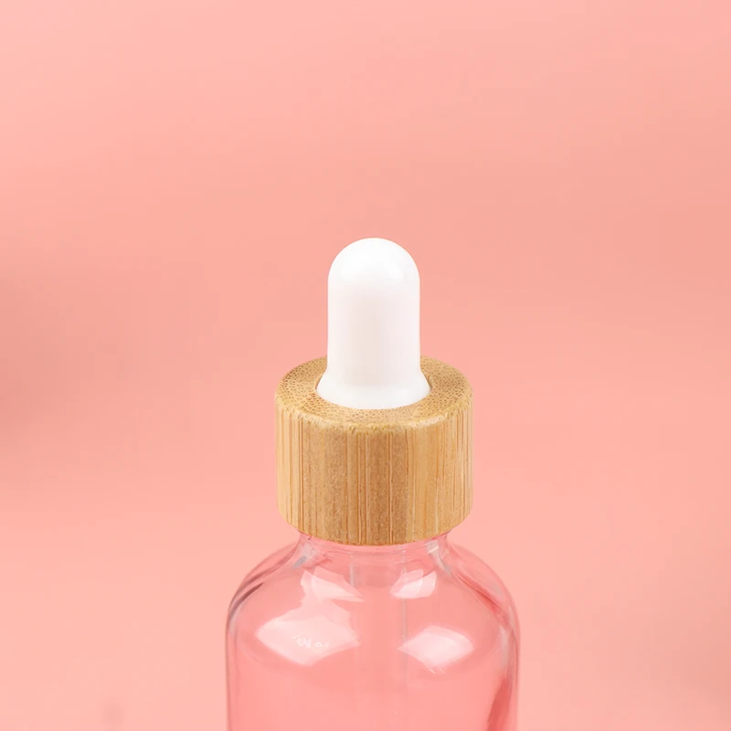 1PC 5/10/15/20/50/100ml 핑크 반투명 Dropper 유리 병 피펫 시약 빈 리필 용 병 에센셜 오일 병