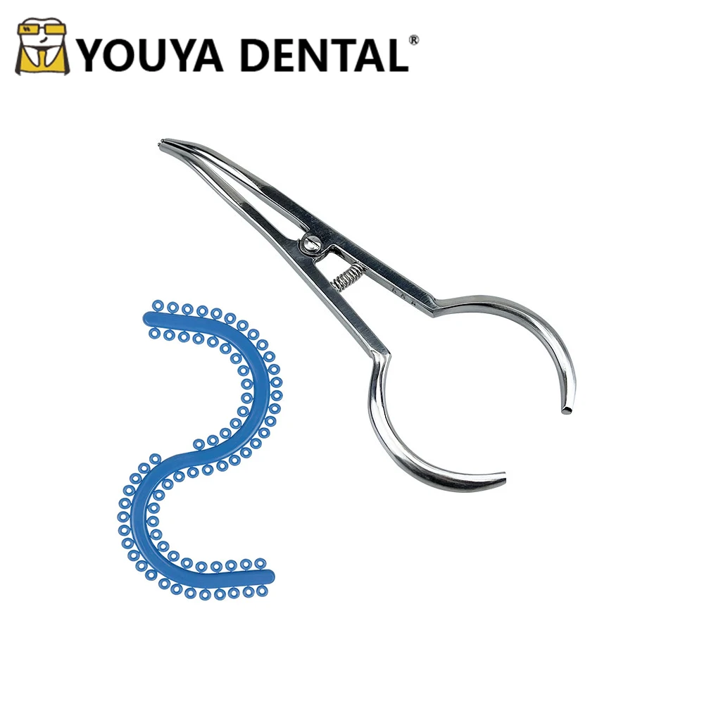 

Dental Orthodontic Separator Placing Circle Pliers Elastic Rubber Ring Ligature Ties Forceps Dentist Tool