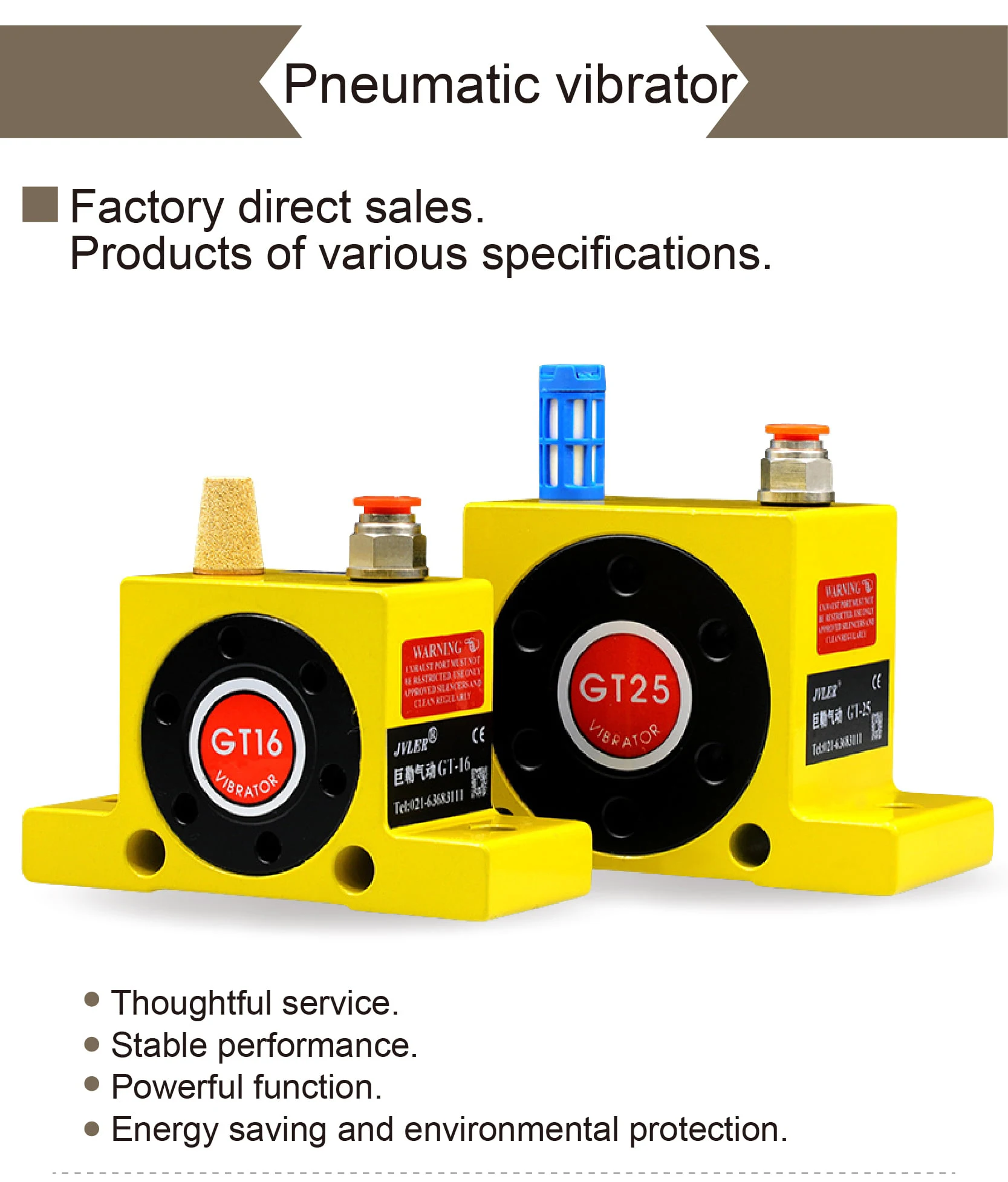Pneumatic Turbine Vibrator GT4 GT6 GT8 GT10 GT13 GT16 GT20 GT25 GT30 Air Vibrato