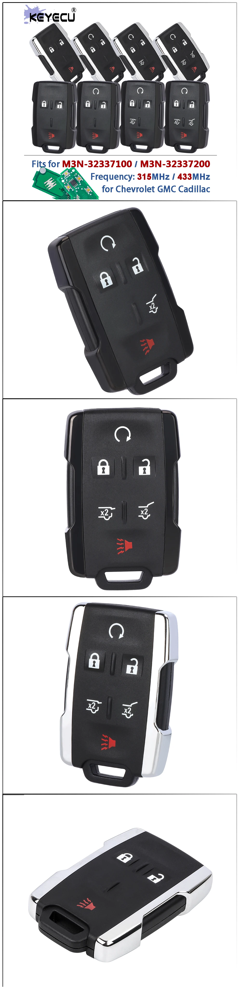 KEYECU M3N-32337100 M3N-32337200 315 MHz 433 MHz Fernschlüsselanhänger für Chevrolet Colorado Silverado Sierra Chevrolet Suburban GMC – Detail 1
