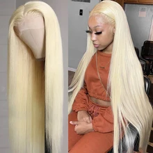30 32 Inch 613 Blonde Straight 13x6 Lace Frontal Wig Brazilian Remy Colored Glueless For Women 13x4 Lace Front Human Hair Wigs
