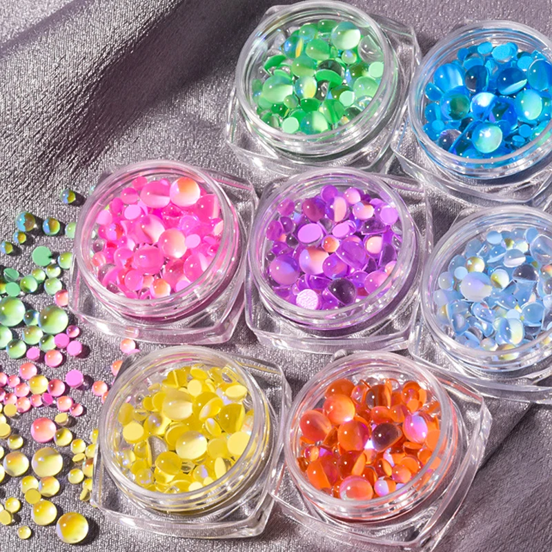Gemischte Meerjungfrau Perlen Sommer Nail Art Charms Dekorationen Strass 3D Kristall Glas Flatback Glänzende Nägel Zubehör Zubehör – Detail 3