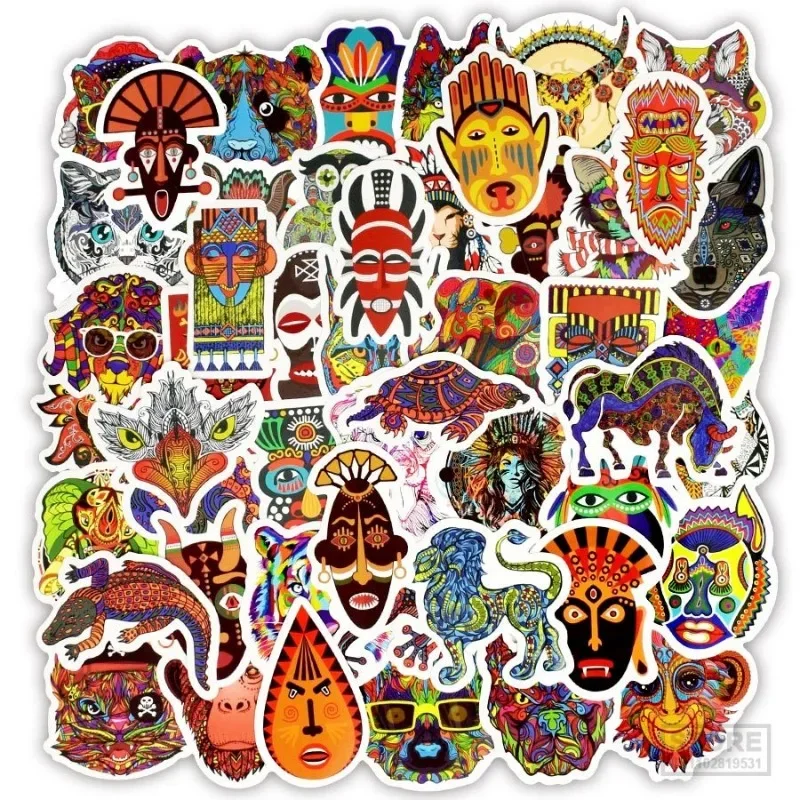 50pcs Totem Animal Sticker Doodle Ethnic Tribal Tattoo Diy Stickers For  Laptop Skateboard Luggage Guitar Moto Helmet Car Decal - Toys & Games - Temu