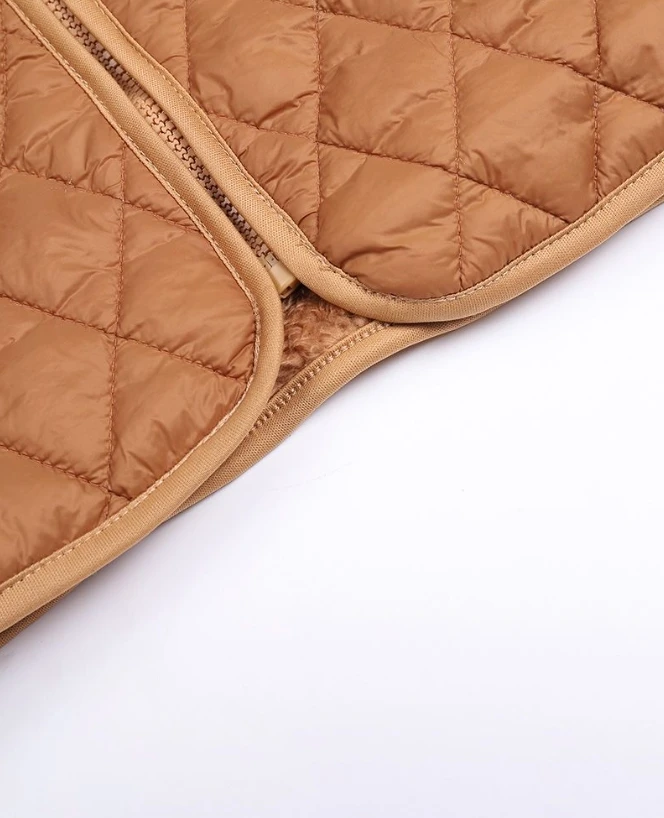 Women's Long Sleeve Patchwork Stand Collar Jacket 2023 New Zipper Design Patchwork Teddy Puffer Coat Daily Casual Short Coat