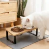Cat Bowl with 15° Tilting Stand Stainless Steel Elevated Cat Bowl Pet Feeding Station Suitable for Food and Water 6