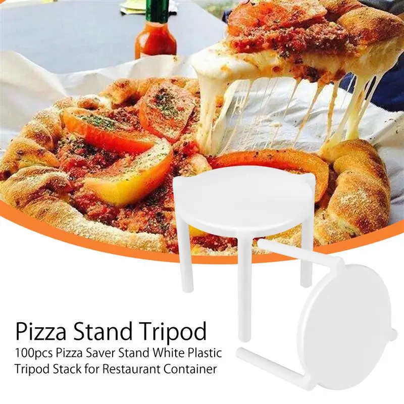 Pizza Saver Stands pizza saver stands White Plastic Tripod Stack 100pcs For Restaurant Container Takeout Support Takeaway Accessories Baking Tools