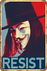Vintage V for Vendetta Pop Art Metal Sign - Retro Wall Decor (Aluminum sign)