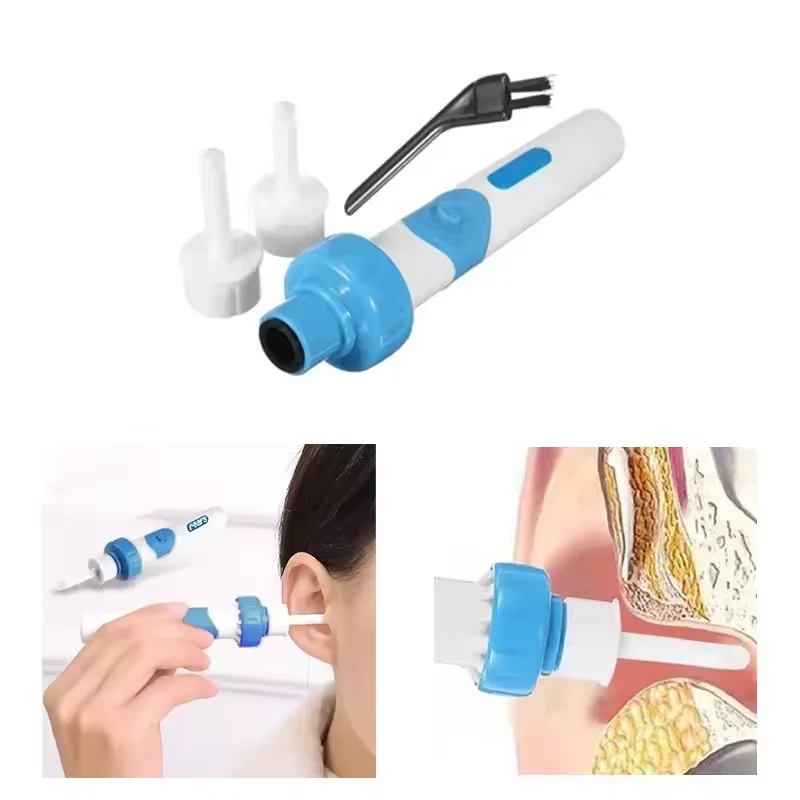 1pc cure-oreille électrique outil de cérumen pour enfants adultes nettoyage cérumen sans fil sécurité Vibration cuillère d'aspiration nettoyeur d'oreille cure-oreille