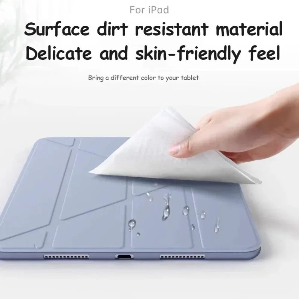 Magnetic Y-Fold Stand Tablet Case - Premium TPU Leather Silicone Cover, 8.7 Inch