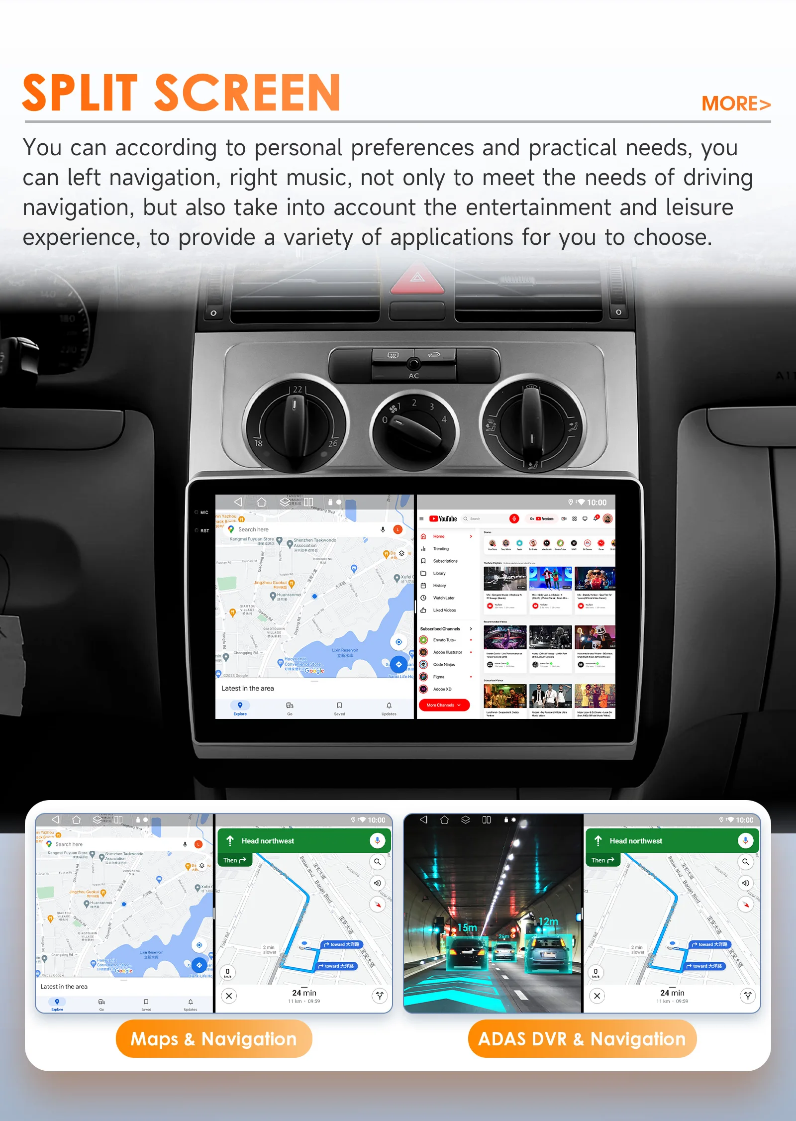 Hizpo Autoradio Intelligente intelligente Systeme für Volkswagen Touran 1 2003–2010 CarPlay Android 14 Auto Nr. 2 DIN 2DIN DVD 8 Core – Detail 33