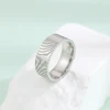 Stainless Steel Damascus Steel Ring Simple Party Accessories for Men and Women 5