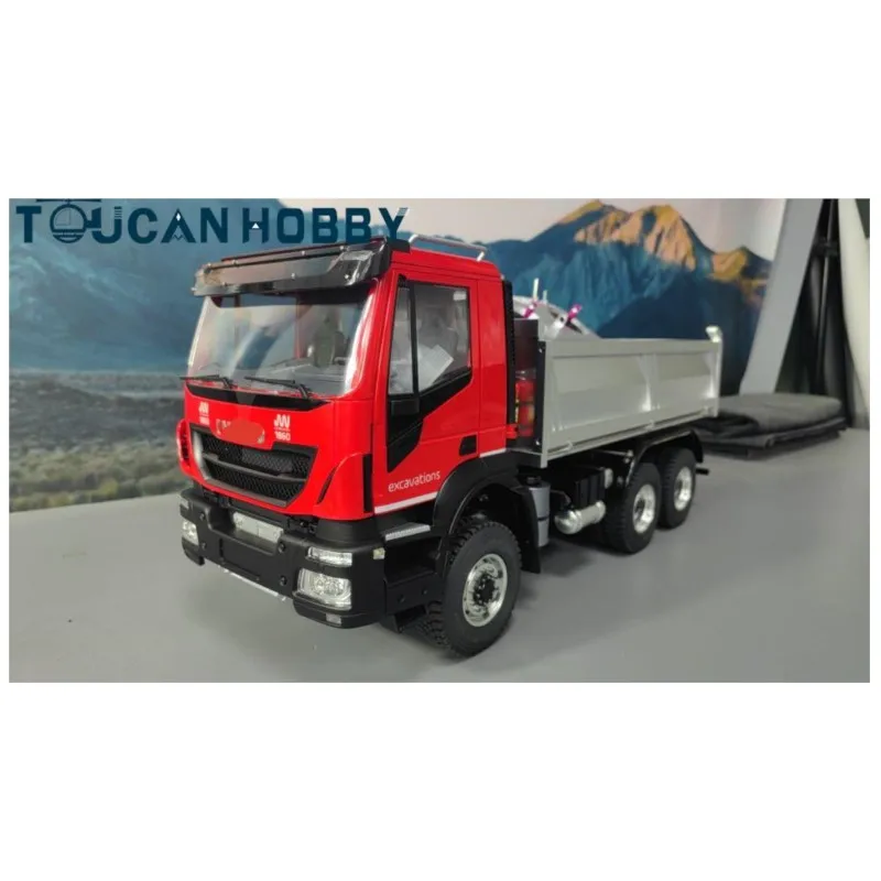 Giocattoli Metallo 6 X6 1/14 Rc Dumper Idraulico Ribaltabile Ribaltabile Ribaltabile Autoradio Finito Veicolo Modelli Sonori Leggeri Regali Per Ragazz