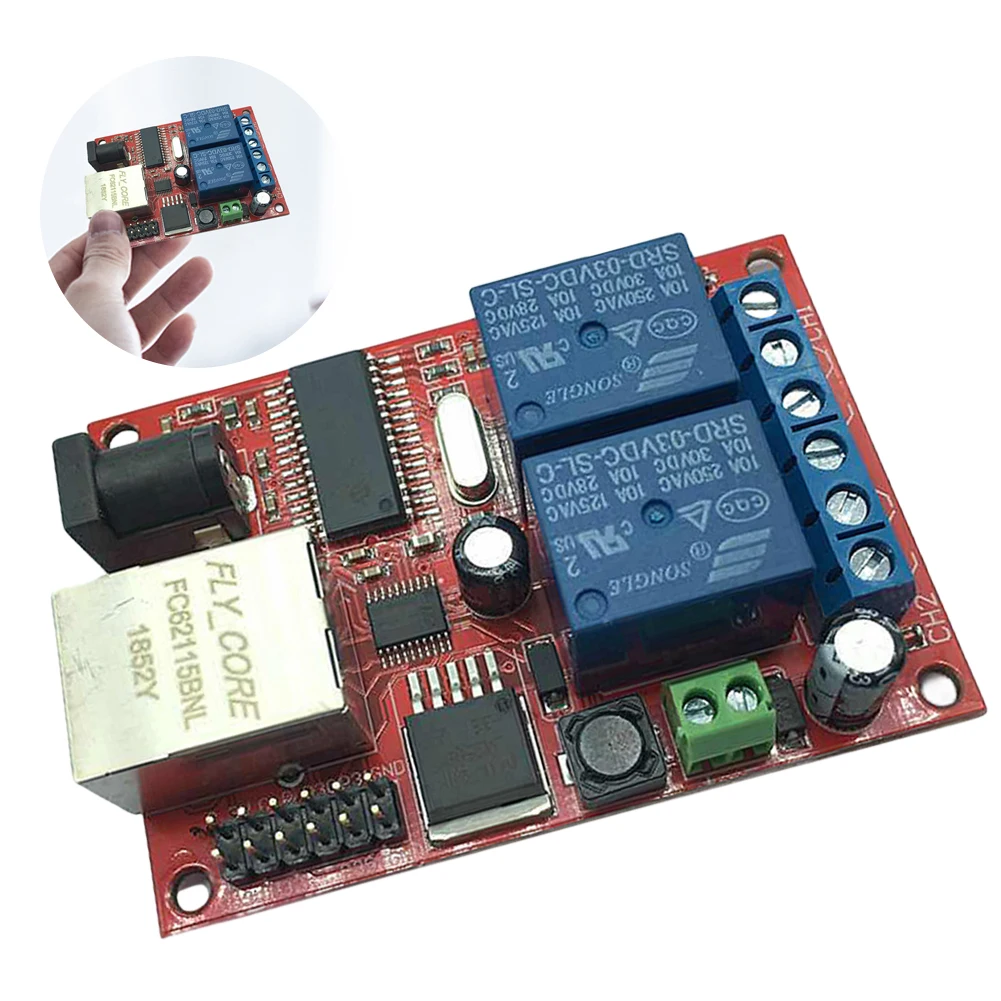 LAN Ethernet TCP UDP Controller Module Relay Board 2 Channel Relay Switch Delay Board Web Server Electronic Kit Circuit Board