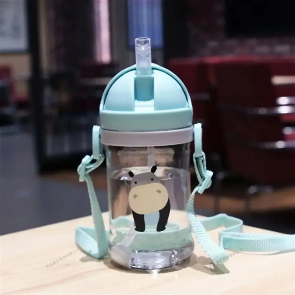 1Pcs Baby Feeding Bottle with Straw Learning Drinking Water Bottle Anti-choking Shatter-resistant Children's Drinking Water Cup