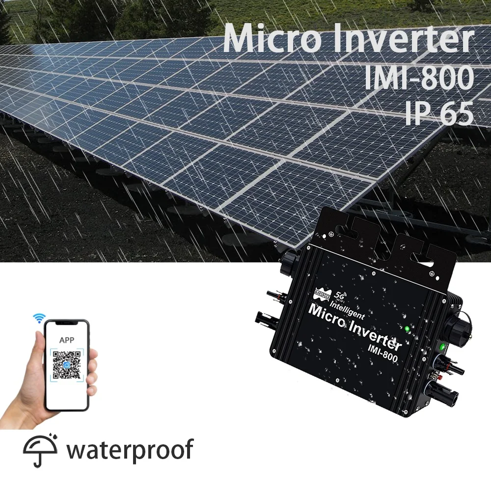 マイクロソーラーインバーター,統合Wi-Fi,ip65 mppt機能,800w,20-50v