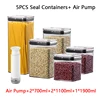 5-Piece Vacuum-Sealed Food Storage Set with Pump Airtight Containers for Long-Lasting Freshness & Compact Kitchen Storage 1