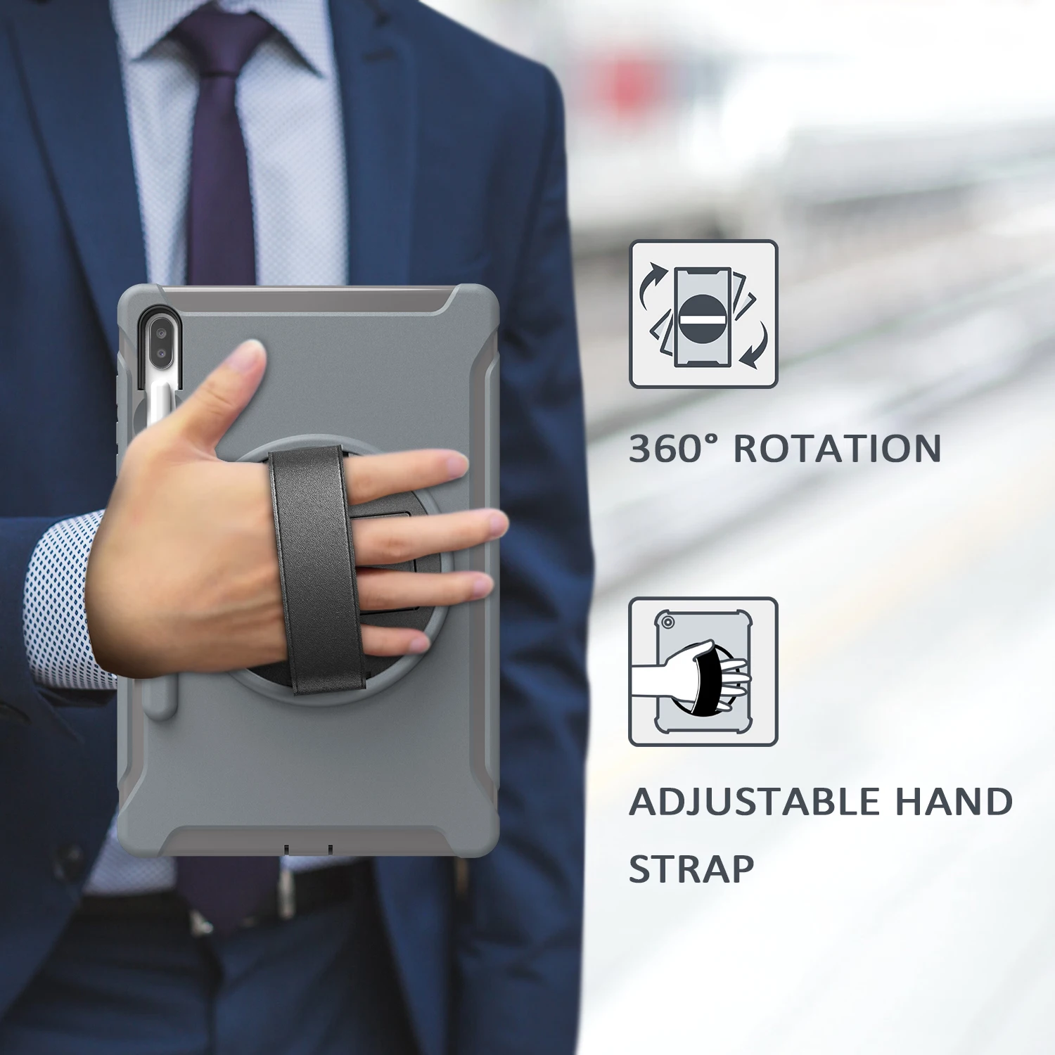 Prova de Choque para Crianças Capa para Samsung Galaxy Tab s6 10.5 sm T860 T865 pc e Tpu Combo Suporte de Mão com s Pen Slot Case à - Imagem 5