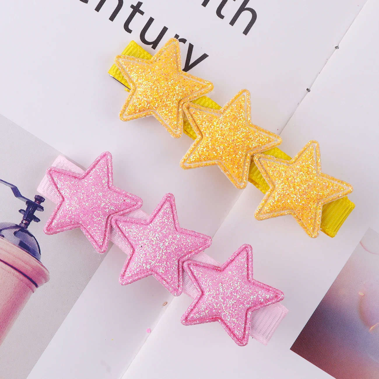 Glitzer Stern Haars pangen für Mädchen funkelnde Regenbogen Clips Kinder Haarnadeln sternförmige Haars pangen Kopf bedeckung Haarschmuck – Detail 10