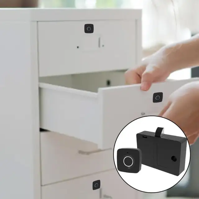 L74A Concealed Fingerprint Drawer Lock with Quick Unlocking for Secure Storage 5