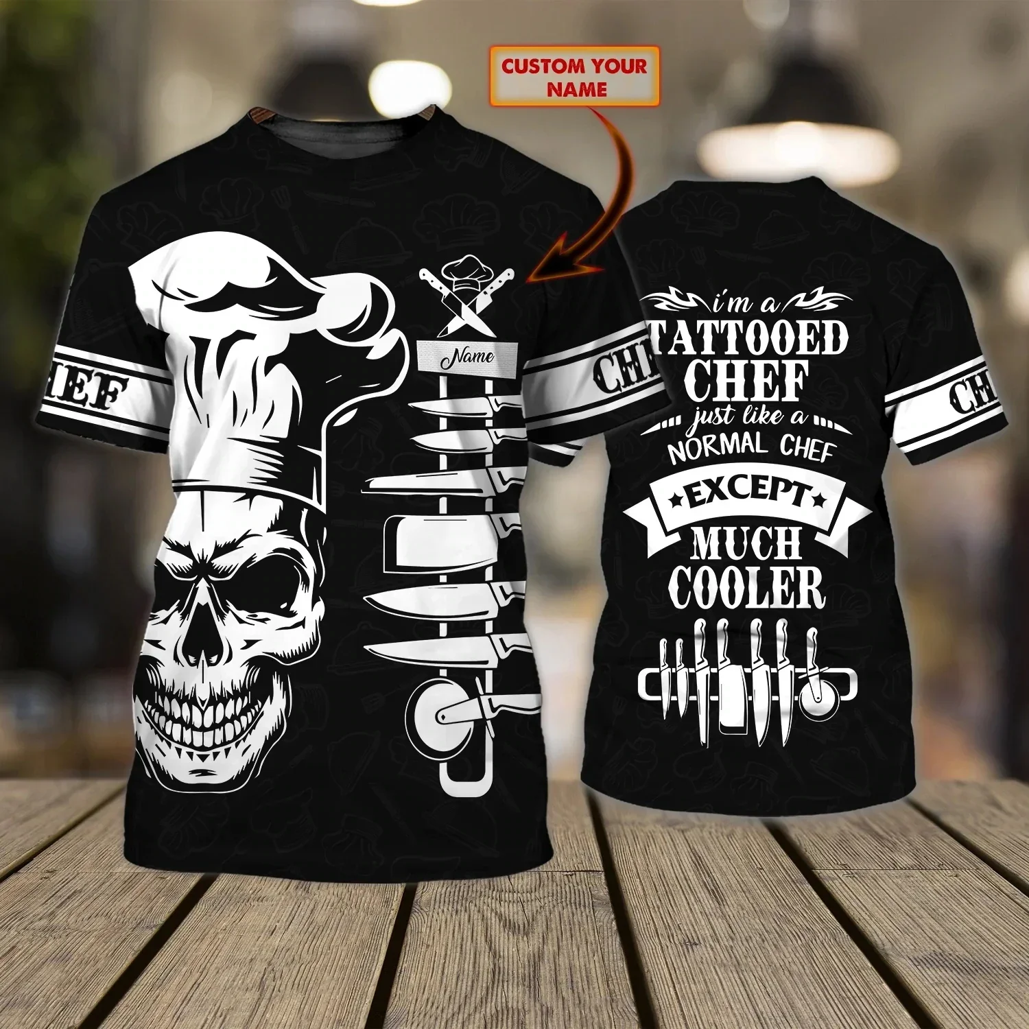 

Summer Men's Chef Life Short Sleeve Shirt Custom Name 3D Full body Printed T-shirt Unisex Harajuku Street Casual Sports T-shirt