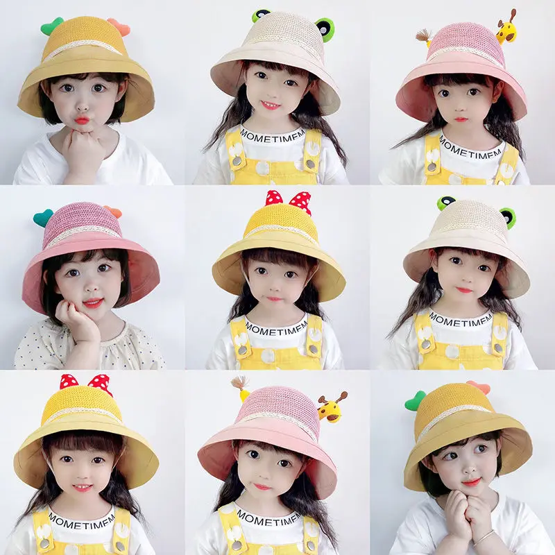 

2-10Years Children's Sunshade Sun Hat Summer Thin Section Children's Big Brim Sun Hat 2023 New Girl Fisherman Hat Breathable