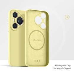 Wireless Charging Magnetic Liquid Silicone Soft Skin Phone Case for Huawei nova 12 Pro (Creamh)