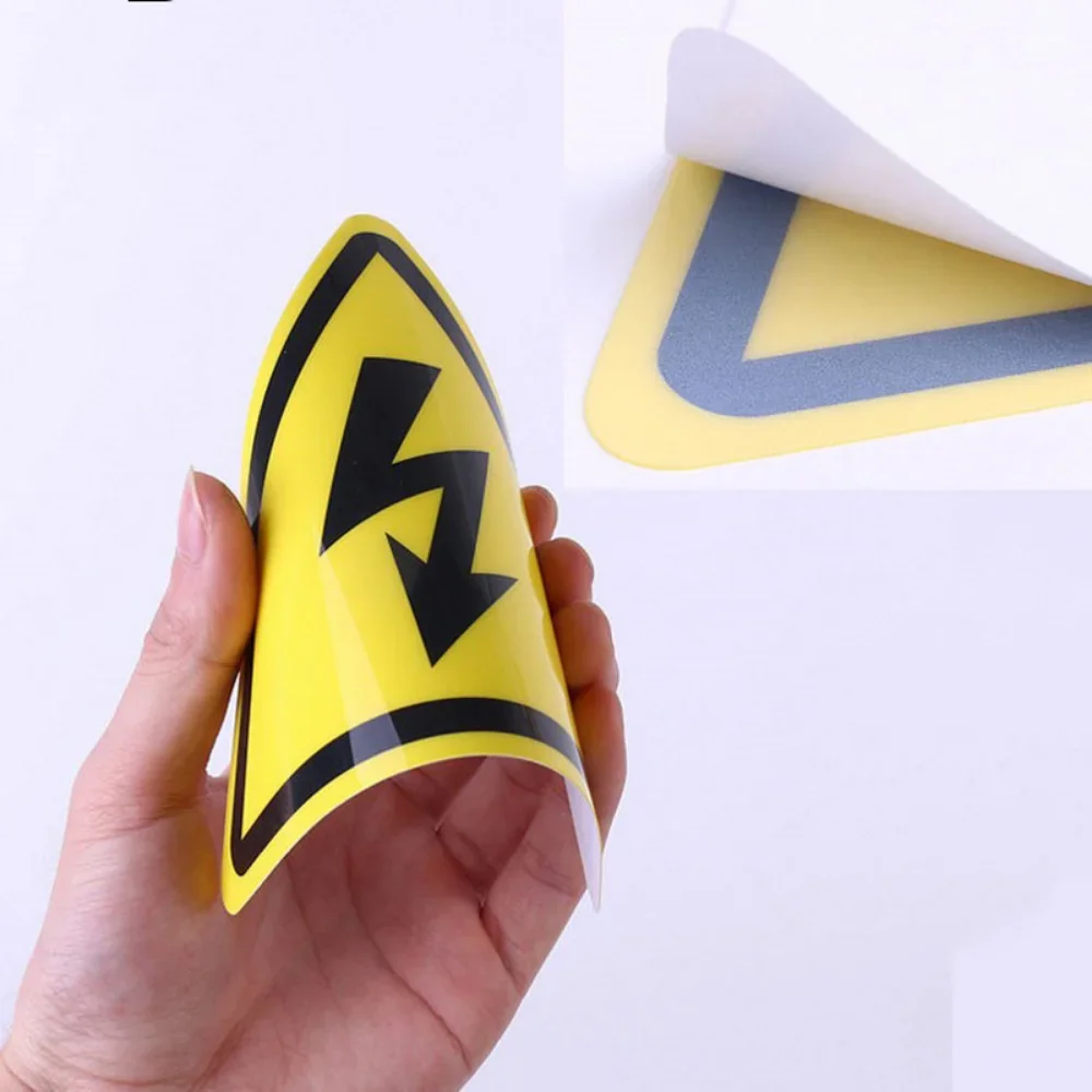 Yellow Warning Labels Hazardous Voltage Safety Signs Waterproof PVC Warning Signs Sticker for High Voltage Decal Stickers