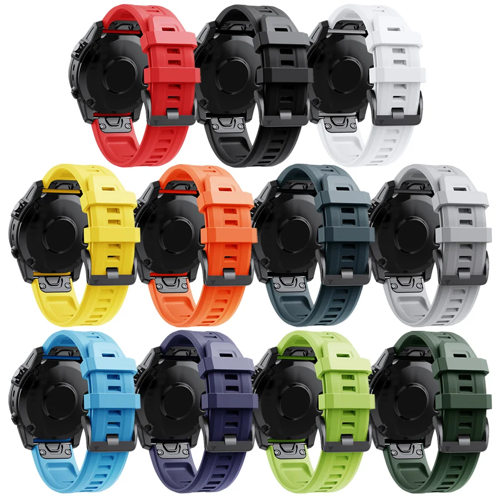 Premium Silicone Watchband with QuickFit Strap Closure - 22mm/26mm Adjustable Bracelet