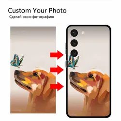 Personalized Photo Phone Case with Custom Image and Name Design - Soft Cover - Galaxy S23 Ultra (Custom Black Case)