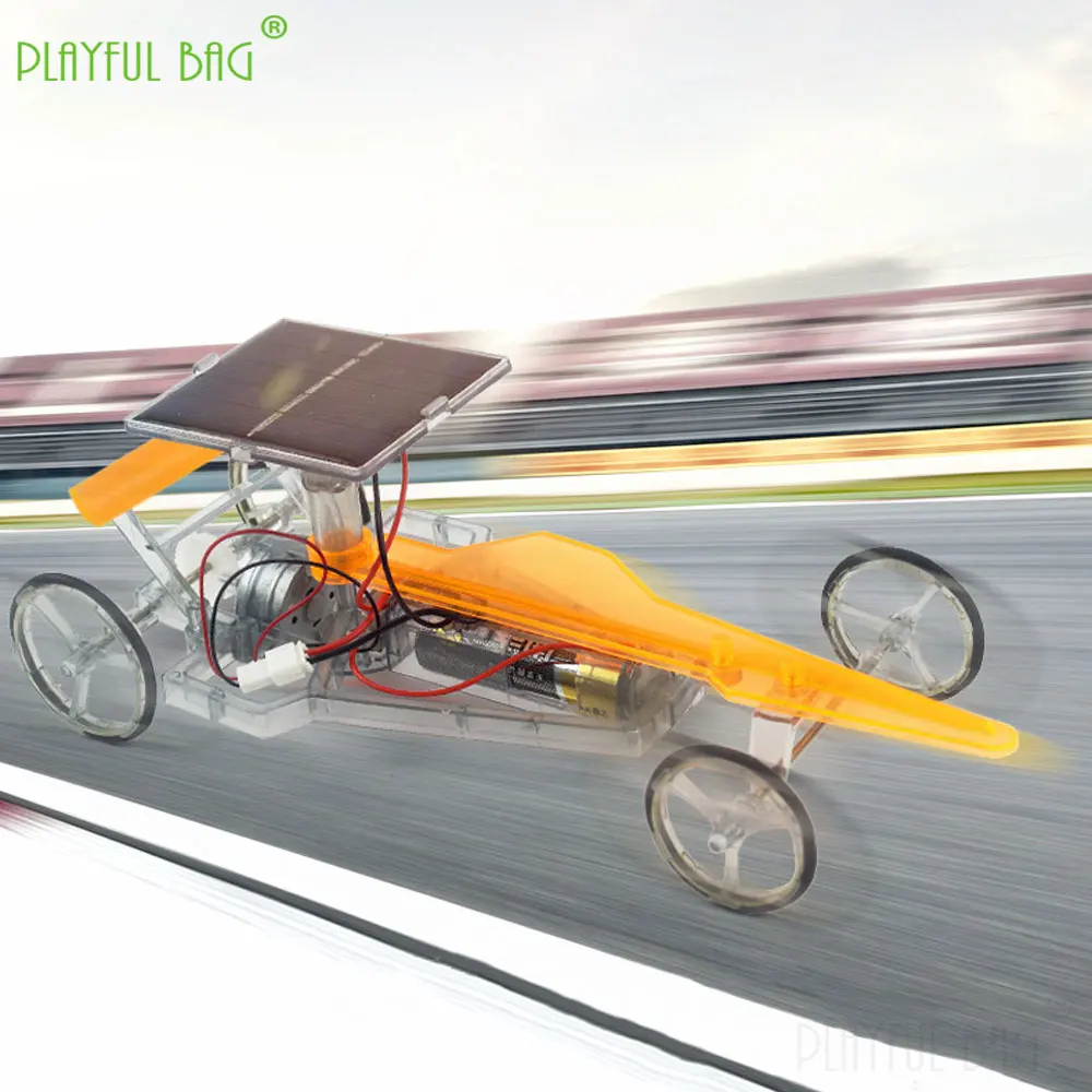 Solar Powered Racing Car Children Science DIY Production Puzzle Electric Technology Toys Mechanical Education Gifts VG149