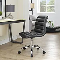 Modway Ripple Ribbed Armless Mid Back Swivel Computer Desk Office Chair In Black 2
