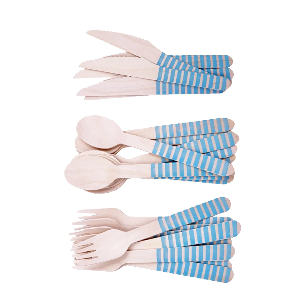 Kitchen Utensil Party Flatware Spoon Cutlery Wooden Fruit Serving Spoons