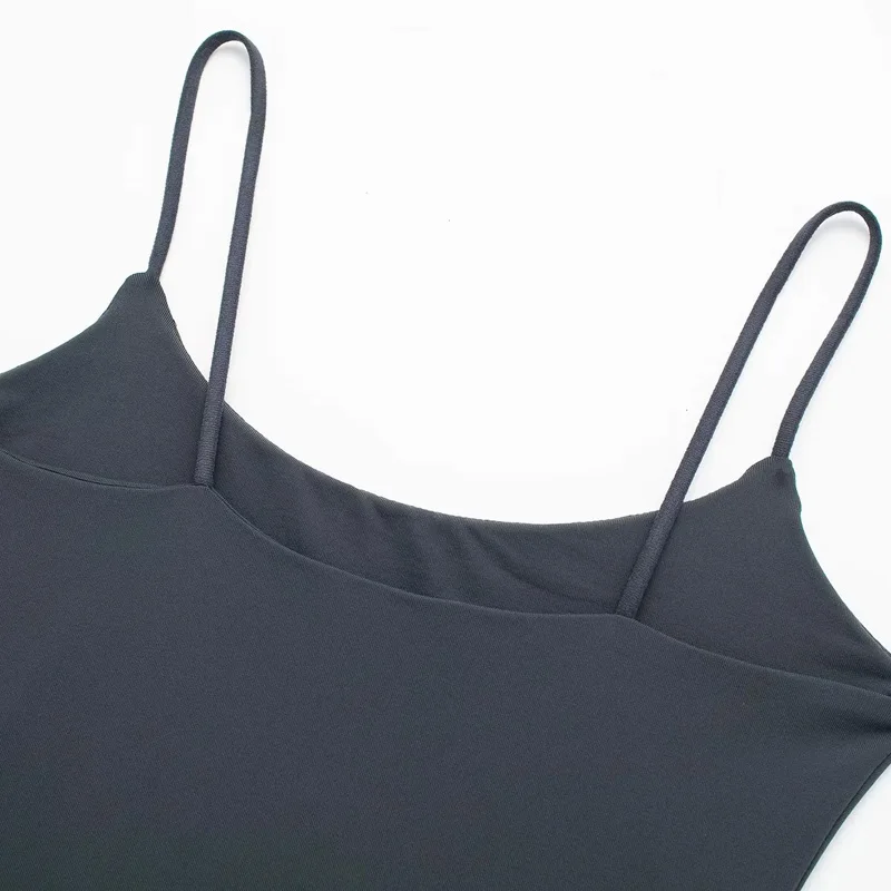 HXAO Schwarzer Strick-Body für Damen, 2024, Herbst, sexy, elegant, Slip-Top, modisch, lässig, ärmellos, rückenfrei, Weiß, Grau, figurbetont – Detail 9