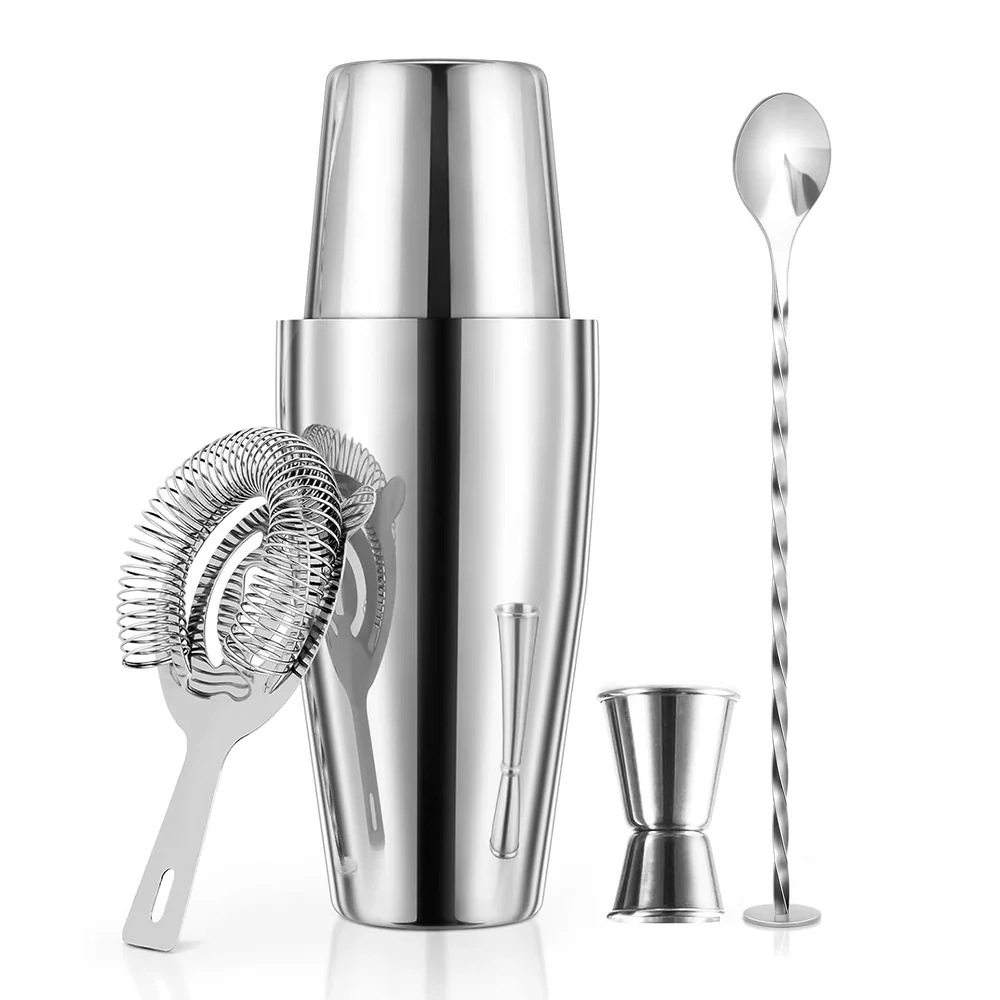 4/5pcs Boston Cocktail Shaker Set Professional Stainless Steel Bartender Wine Cup Cocktail Mixer Martini Shaker Bar Set