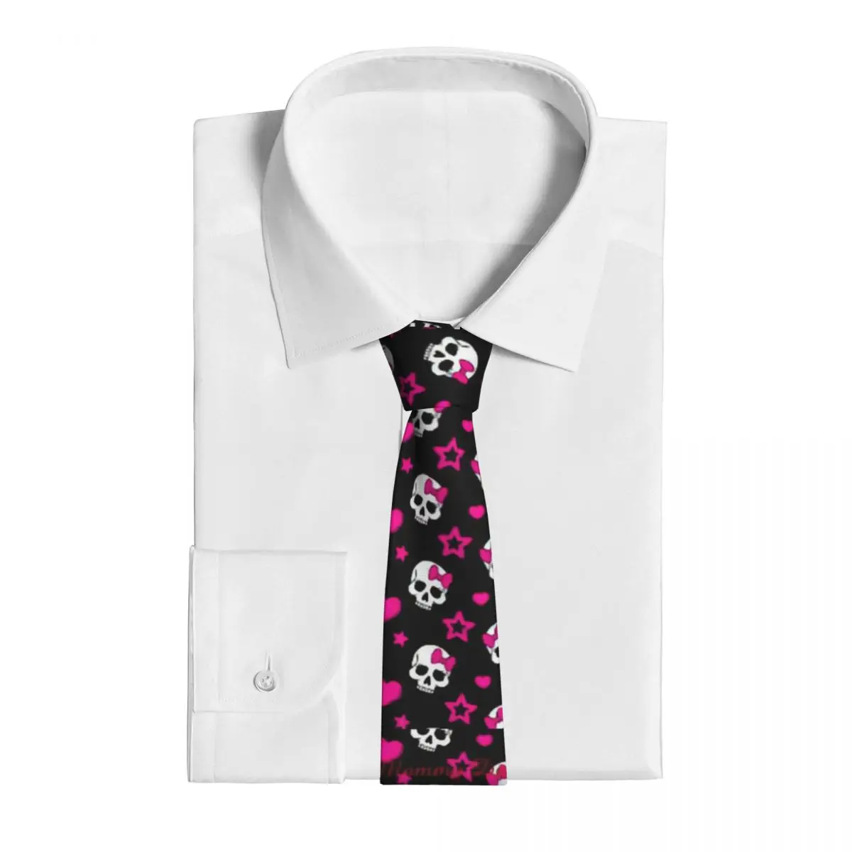 Gothic Pink Skull Necktie for Men for woven necktie necktie set