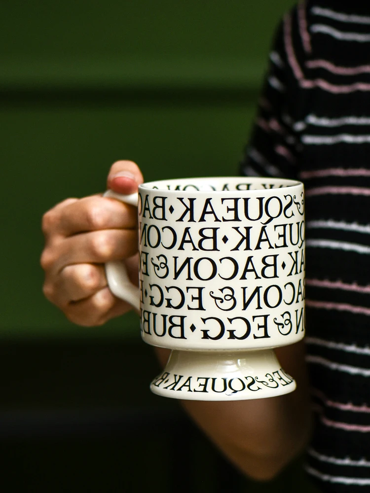 

French English Stemware Vintage Letter Mug Ceramic Cup Creative Design Drinking Cup